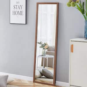 18 in. W X 58 in. H 3 Generation Brown Wooden Framed Full Length Mirror Dressing Mirror Standing Mirror