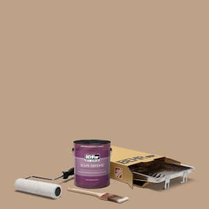 1 gal. #PPU4-05 Basketry Extra Durable Eggshell Enamel Interior Paint and 5-Piece Wooster Set All-in-One Project Kit