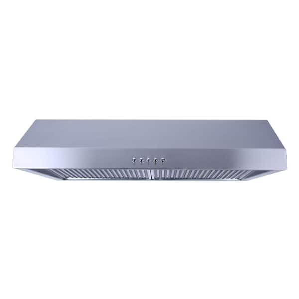Presenza 30 in. Under Cabinet Ducted Range Hood with Light and Push Button in Stainless Steel