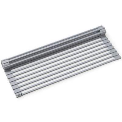 20.5 in. Over Sink Roll Up Dish Drying Rack in Grey