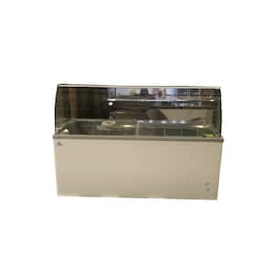72 in. W 19.3 cu. ft. Manual Defrost Chest Freezer Gelato Ice Cream Dipping Cabinet Display Freezer with Glass in White