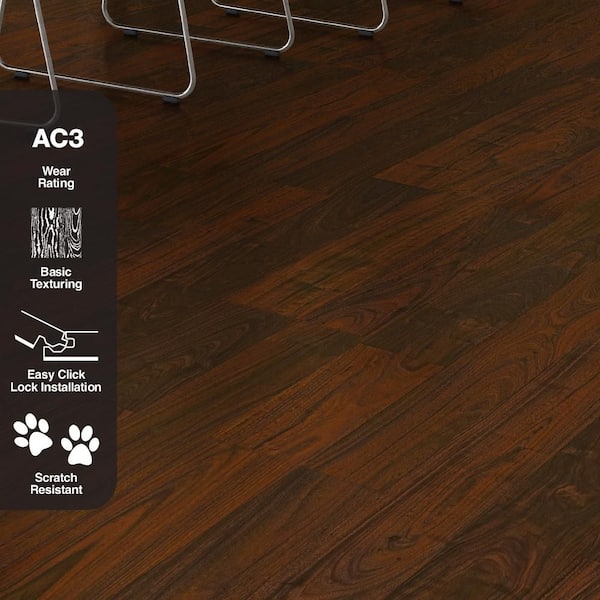 TrafficMaster Antigua Mahogany 7 mm T x 8 in. W Laminate Wood