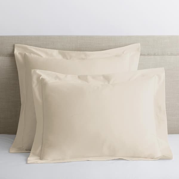 The Company Store Legends Luxury Solid Cream 500-Thread Count Cotton Sateen Euro Sham
