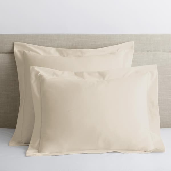 The Company Store Legends Luxury Solid Cream 500-Thread Count Cotton Sateen King Sham