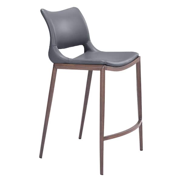 Ace Dark Gray 100% Polyurethane Counter Chair - (Set of 2)
