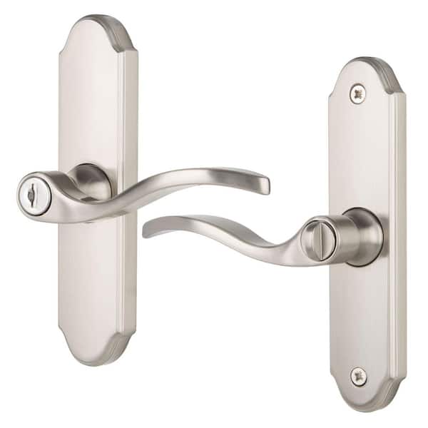 Serenade Mortise Keyed Lever Mount Latch with Deadbolt fo Wood Core Storm Doors, Satin Nickel