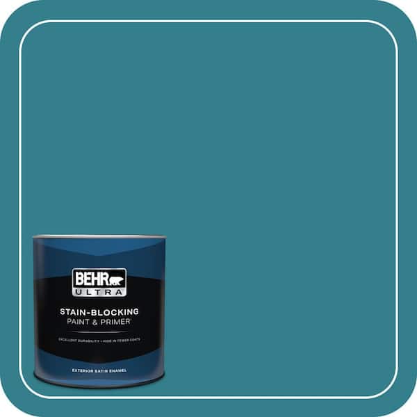 BEHR ULTRA 1 qt. #HDC-CL-27 Calypso Blue Satin Enamel Exterior Paint & Primer
