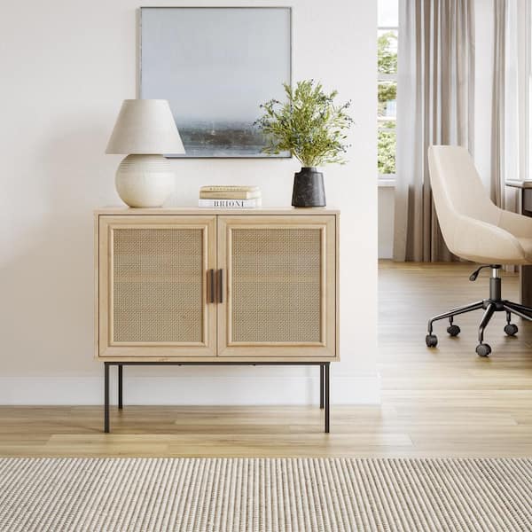 CorLiving Light Brown Wood 31 in. Compact Sideboard Buffet LFF-640-B ...