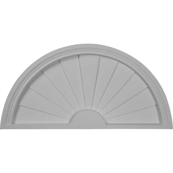 Ekena Millwork 31-3/4 in. x 1-3/4 in. x 16 in. Half Round Sunburst Pediment
