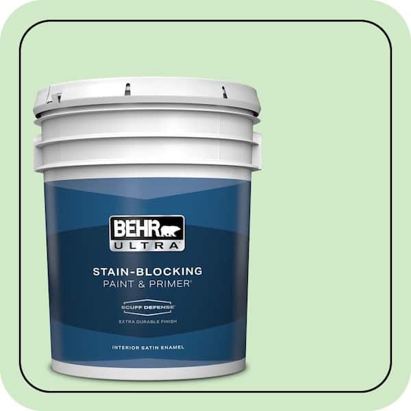 BEHR ULTRA 5 gal. #440A-3 Mint Frappe Extra Durable Satin Enamel Interior Paint & Primer