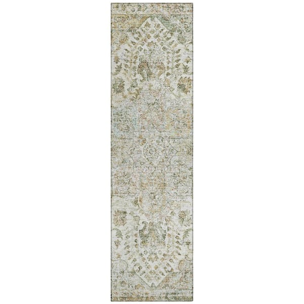 Chantille Machine Washable Indoor/Outdoor Abstract ACN2138 Ivory 2 ft. 3 in. x 7 ft. 6 in. Runner Rug