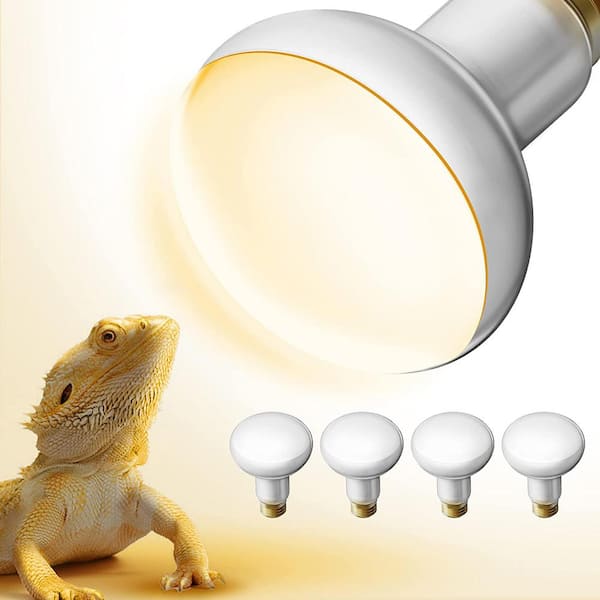 YANSUN 50-Watt White BR80 Dimmable Incandescent 120-Volt Heat Lamp Light Bulb in Warm White 2700K ​(4-Bulb)