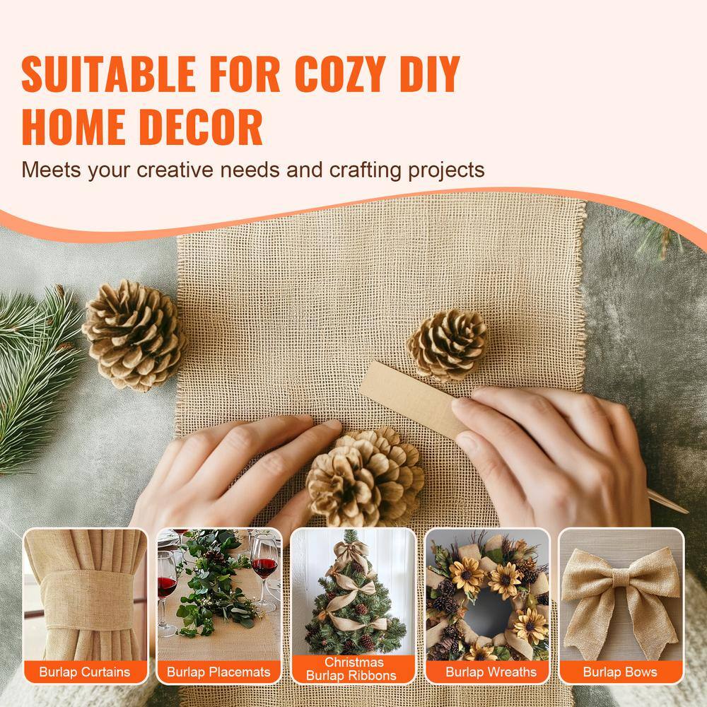 Natural Brown Burlap Canvas Outdoor Fabric Roll