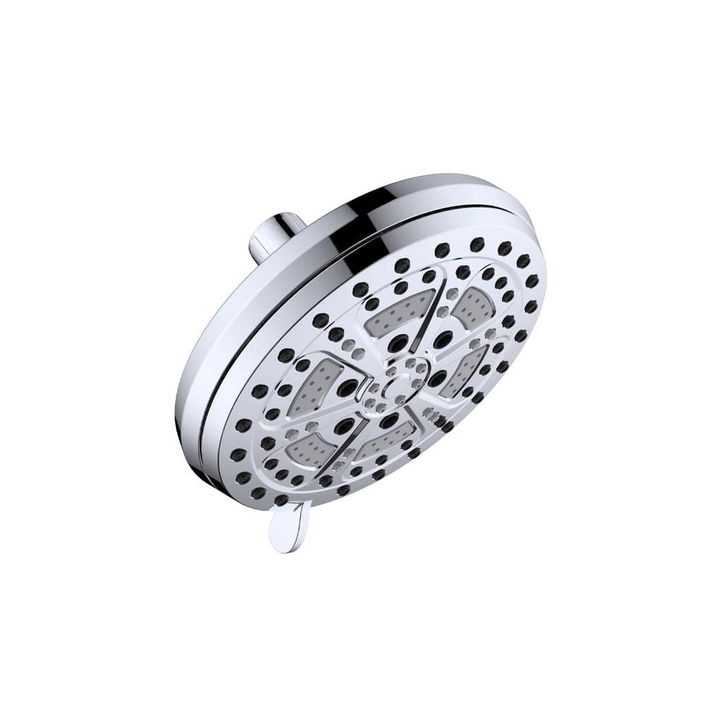 Design House Mills Modern 6-Spray Patterns 6.7 in. Wall Mounted Fixed Shower Head in Polished Chrome