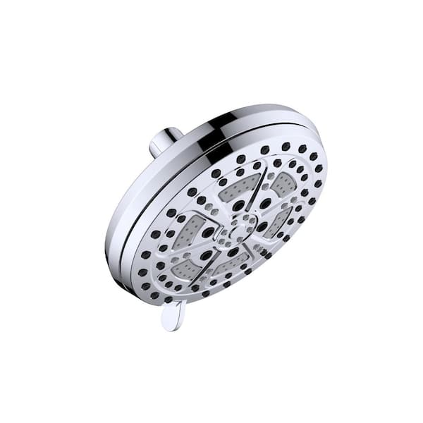 Design House Mills Modern 6-Spray Patterns 6.7 in. Wall Mounted Fixed Shower Head in Polished Chrome