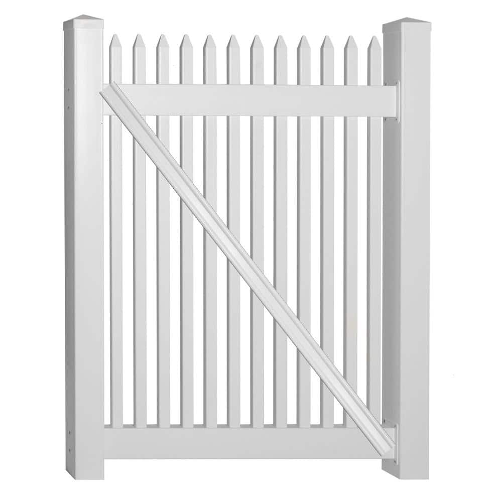 WamBam Fence No-Dig Permanent 4 ft. x 6 ft. Nantucket Vinyl Picket