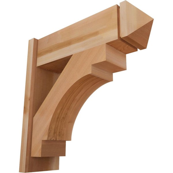 Ekena Millwork 8 in. x 24 in. x 24 in. Merced Arts and Crafts Smooth Western Red Cedar Outlooker