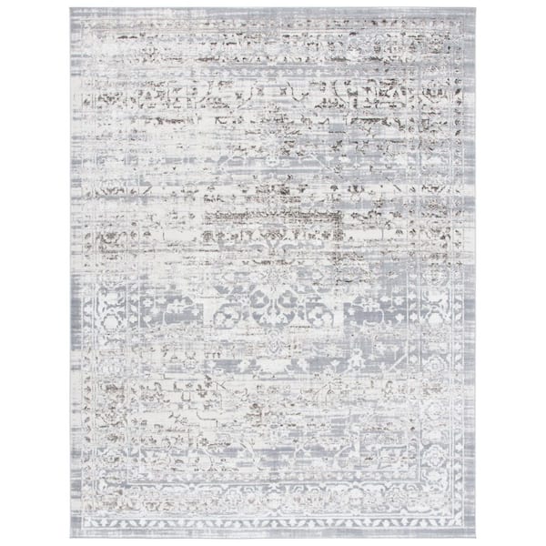 Orchard 9 ft. x 12 ft. Gray/Light Gray Distressed Oriental Area Rug