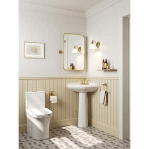 26.8 in. W x 20.5 in. D Corner Vitreous China Bathroom Pedestal Sink in White with 4 in. Centerset Faucet Holes