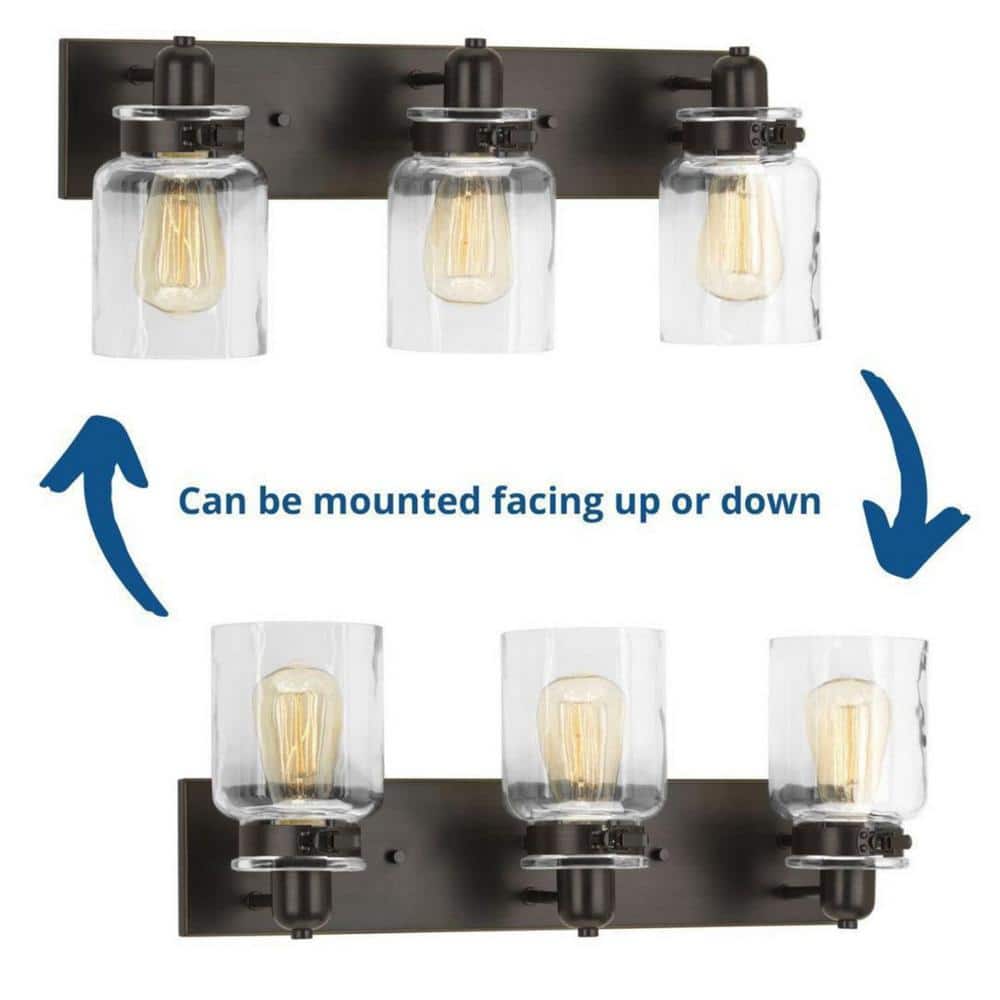 Calhoun Antique Bronze 3-Light Farmhouse Vanity Bath Light
