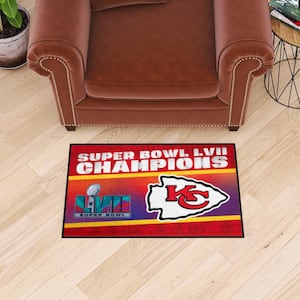 Kansas City Chiefs Super Bowl LVII Champions Red 19 in. x 30 in. Starter Mat Accent Rug