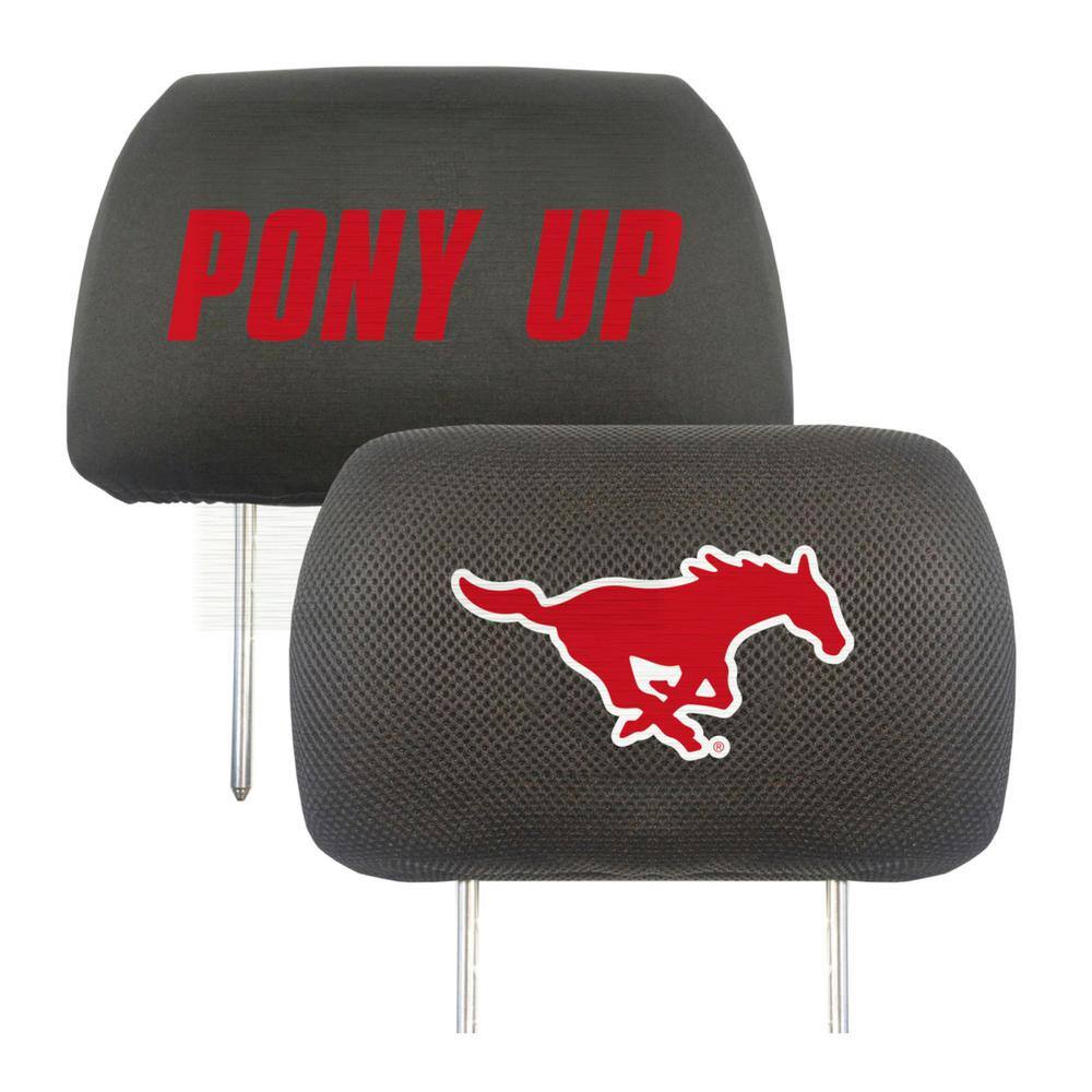 FANMATS SMU Mustangs Embroidered Head Rest Cover Set (2Pieces) 33851