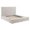 Best Master Furniture Jonathan Velvet Cream California King Tufted Bed with Storage YY136CCK