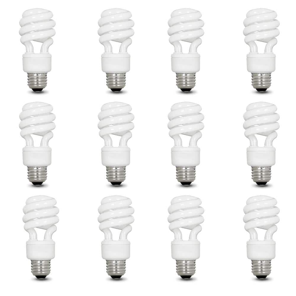60-Watt Equivalent T3 Spiral Non-Dimmable E26 Medium Base CFL Compact Fluor