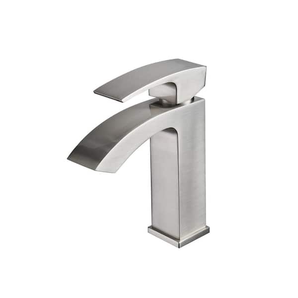 Unbranded Single Handle Single-Hole Bathroom Faucet in Brushed Nickel