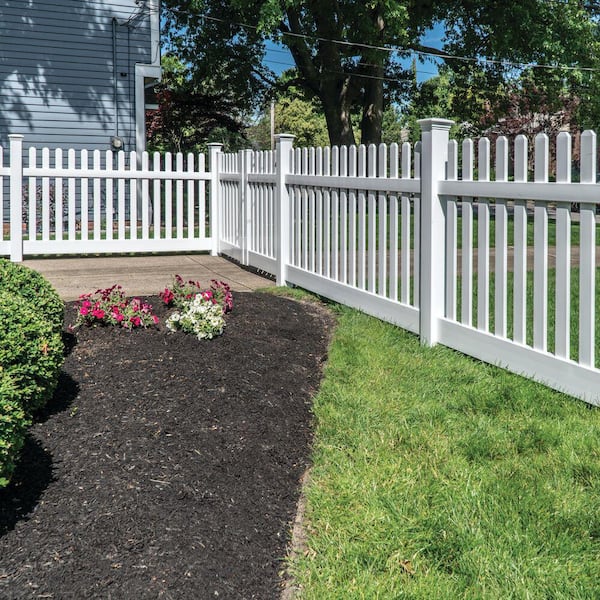 Kettle Straight 4 ft. H x 8 ft. W White Vinyl Fence Panel (Unassembled)