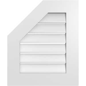 20 in. x 24 in. Octagonal Surface Mount PVC Gable Vent: Functional with Standard Frame