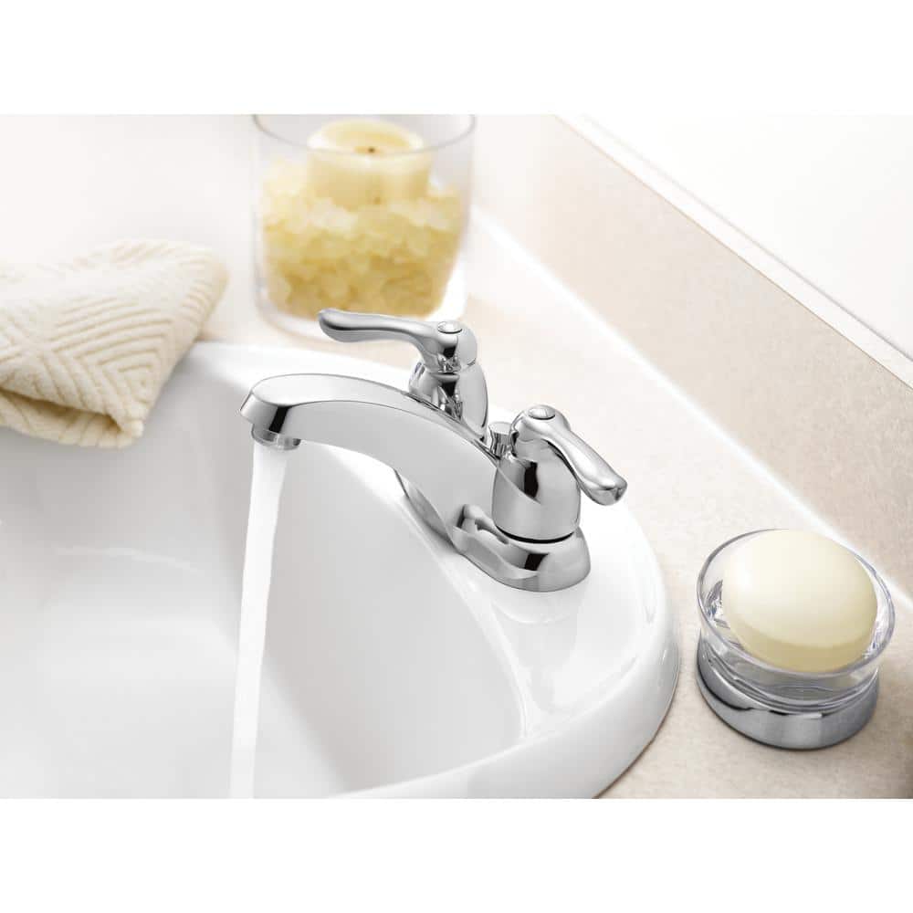 Chrome Centerset Bathroom Faucet with Drain Assembly