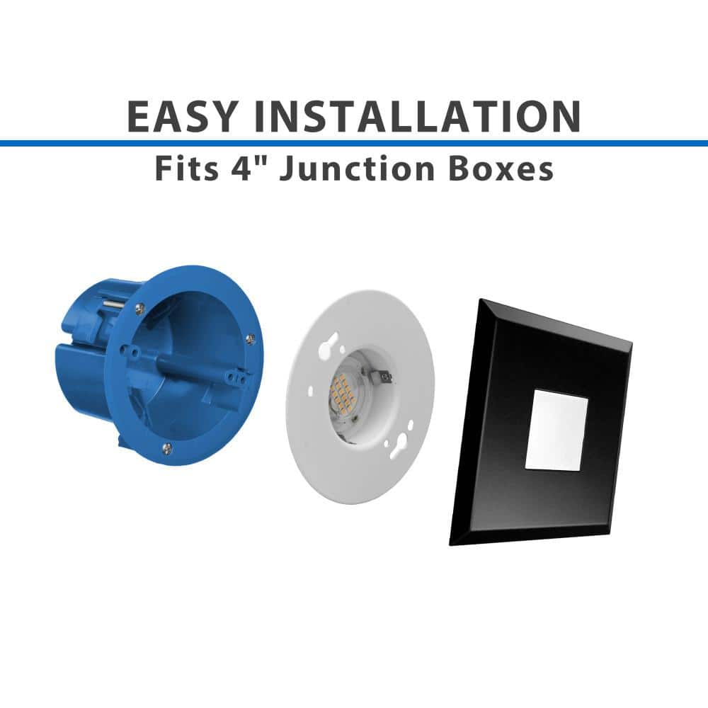Square Black Aluminum 5'' Dimmable LED Recessed Lighting Kit