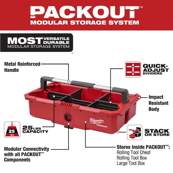 Milwaukee 48-22-8428-8045 Packout 38 in. Rolling Tool Chest and 19 in. Tool Tray - 3