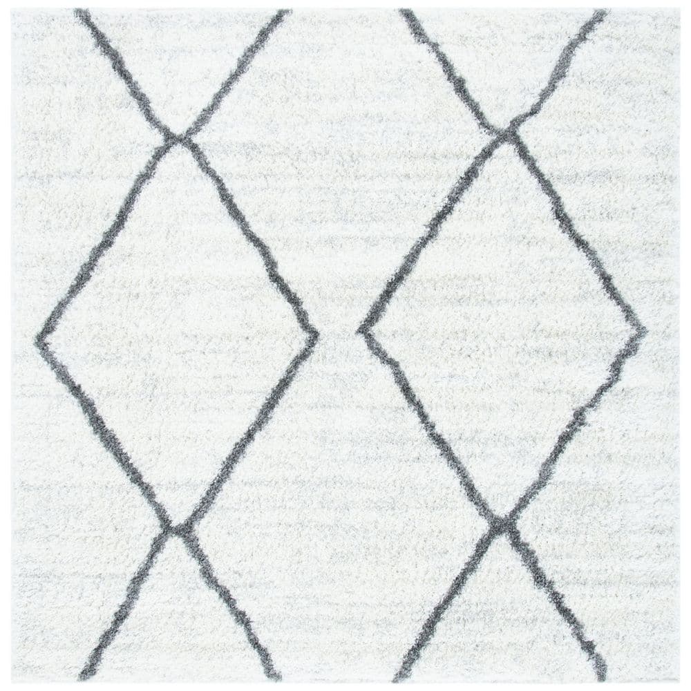 August Shag 7 ft. x 7 ft. Ivory/Gray Geometric Square Area Rug price history on PriceWatchPro