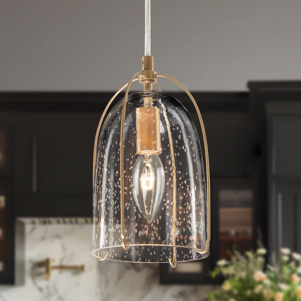 Uolfin Modern Gold Bell Mini Dining Room Pendant Light, 1