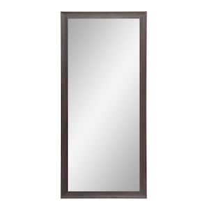 Medium Brown Wood Rustic Mirror (31.5 in. H X 70.5 in. W)