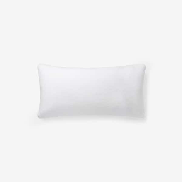 The Company Store Company Cotton Plush White 14 in. x 30 in. Decorative Throw Pillow Cover