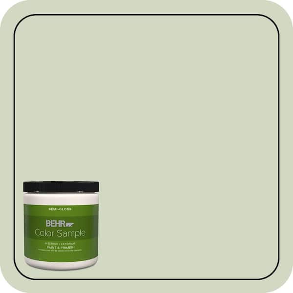 BEHR PREMIUM PLUS 8 oz. #M380-2 Glade Green Semi-Gloss Interior/Exterior Paint & Primer Color Sample