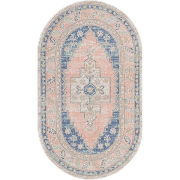 Unique Loom French Blue 3 ft. 3 in. x 5 ft. 3 in. Whitney Geneva Area Rug