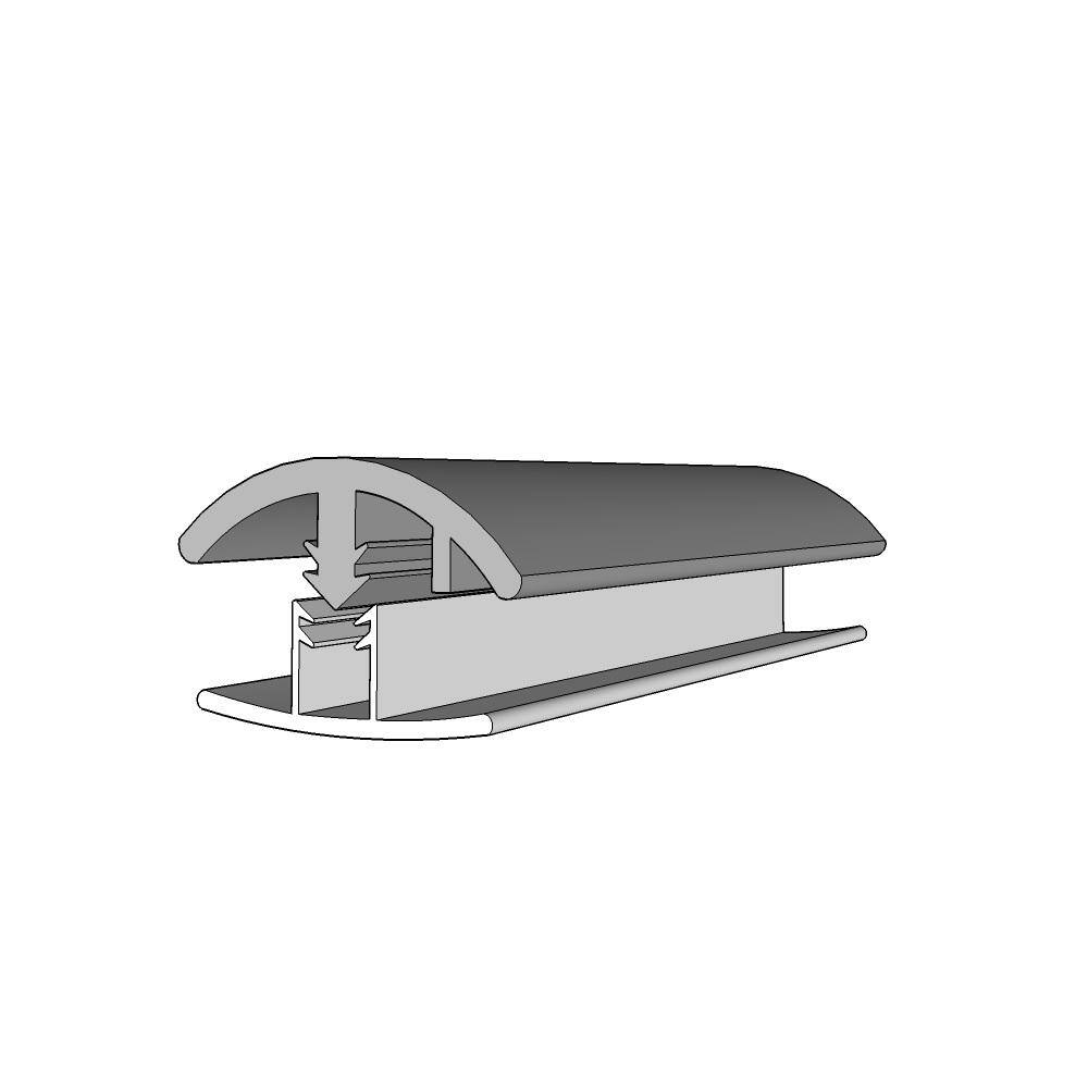 Smoke Vinyl Overlap Reducer Molding, 72.05" Length