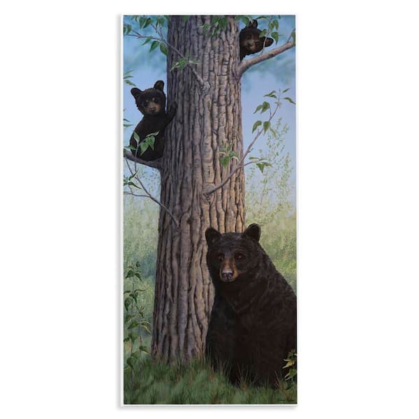 Stupell Industries Mama Bear & Cubs by Valerie Rogers Unframed Animal Graphic Art Print 17 in. x 7 in.