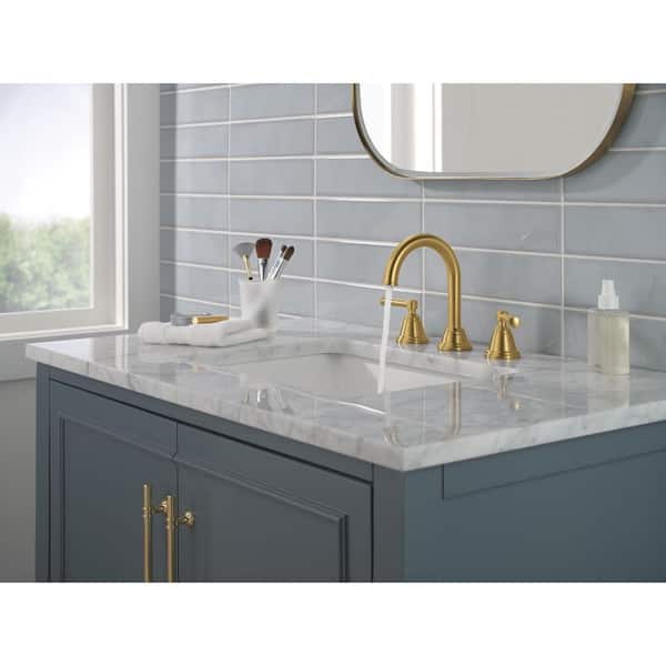 Foundations Design Series Traditional 8 in. Widespread Double Handle Bathroom Sink Faucet in Brushed Gold