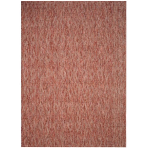 Courtyard Red 8 ft. x 11 ft. Solid Indoor/Outdoor Patio  Area Rug
