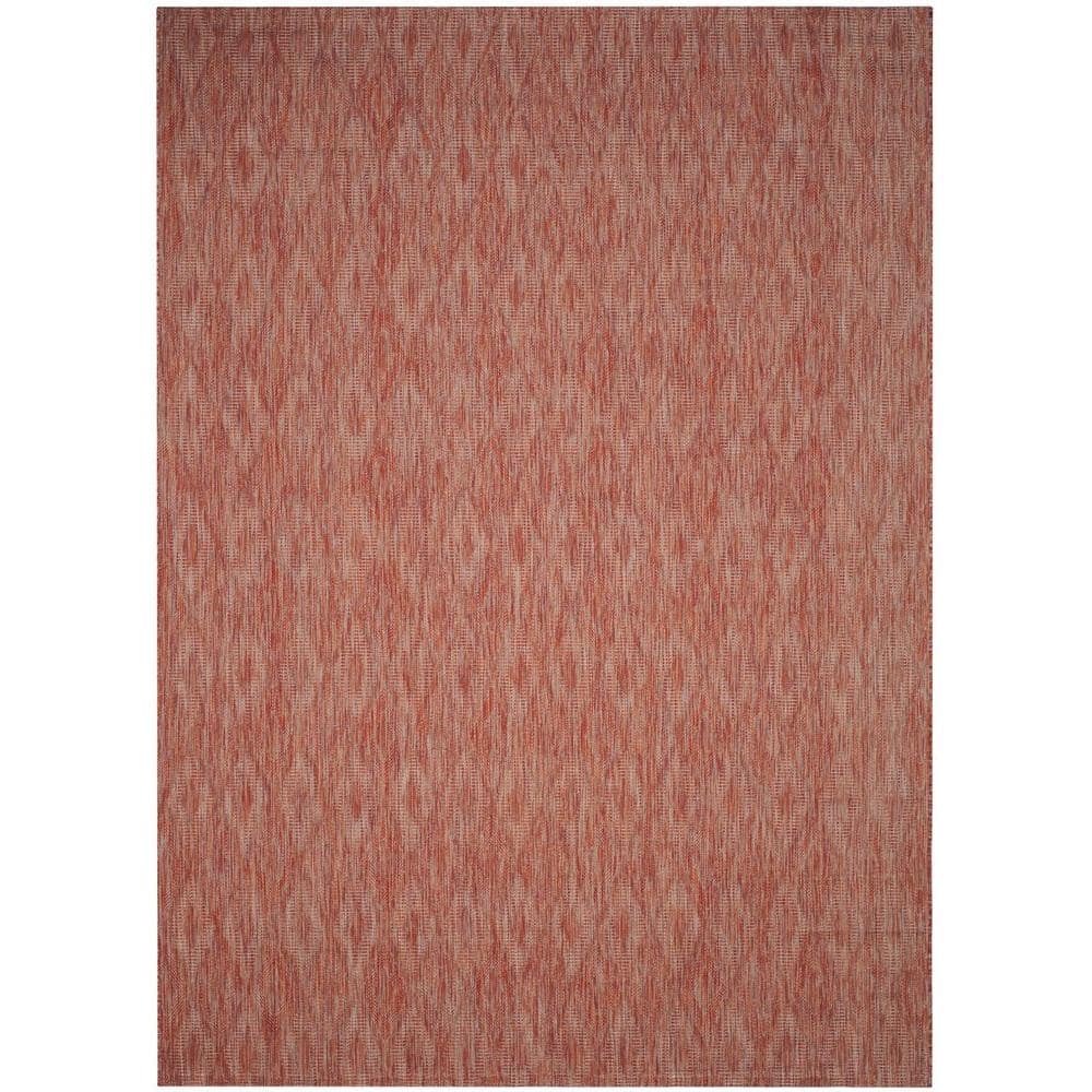 SAFAVIEH Courtyard Red 9 ft. x 12 ft. Solid Indoor/Outdoor Patio Area ...