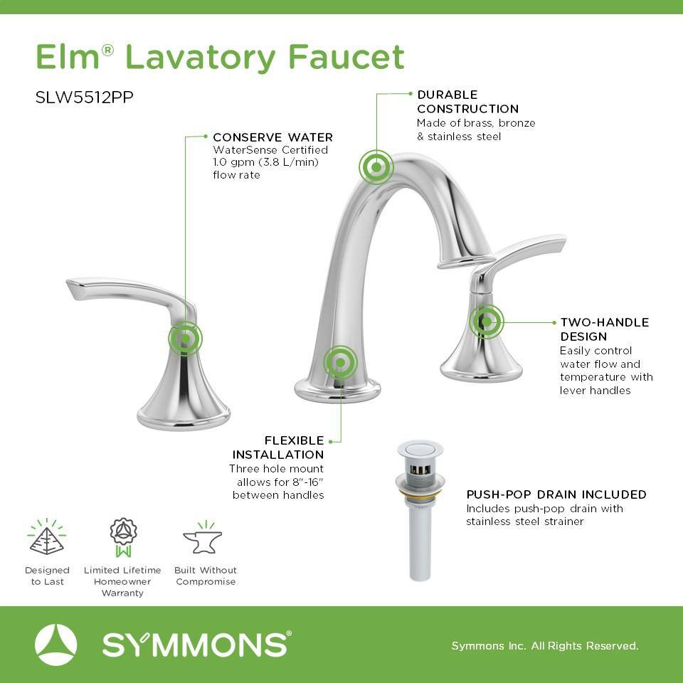 Polished Chrome Widespread Two-Handle Bathroom Faucet