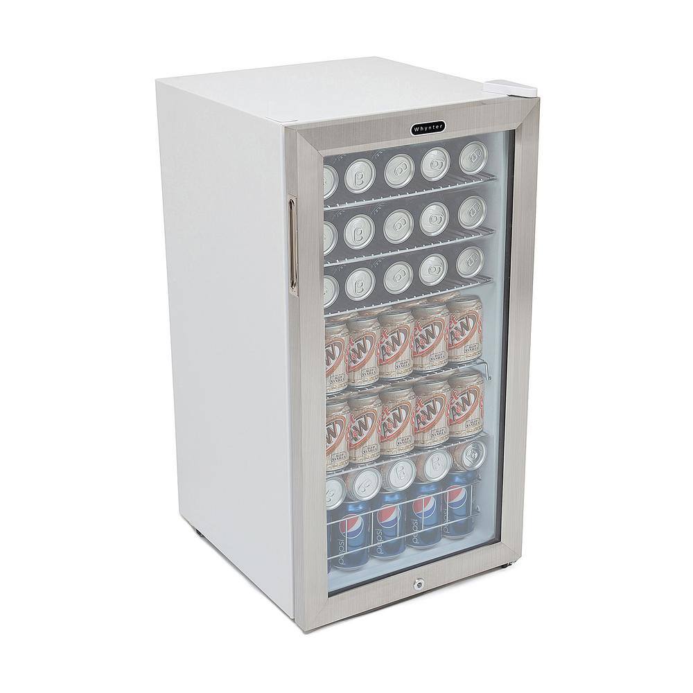 Whynter 17 in. 120 (12 oz.) Can Cooler with Lock, White