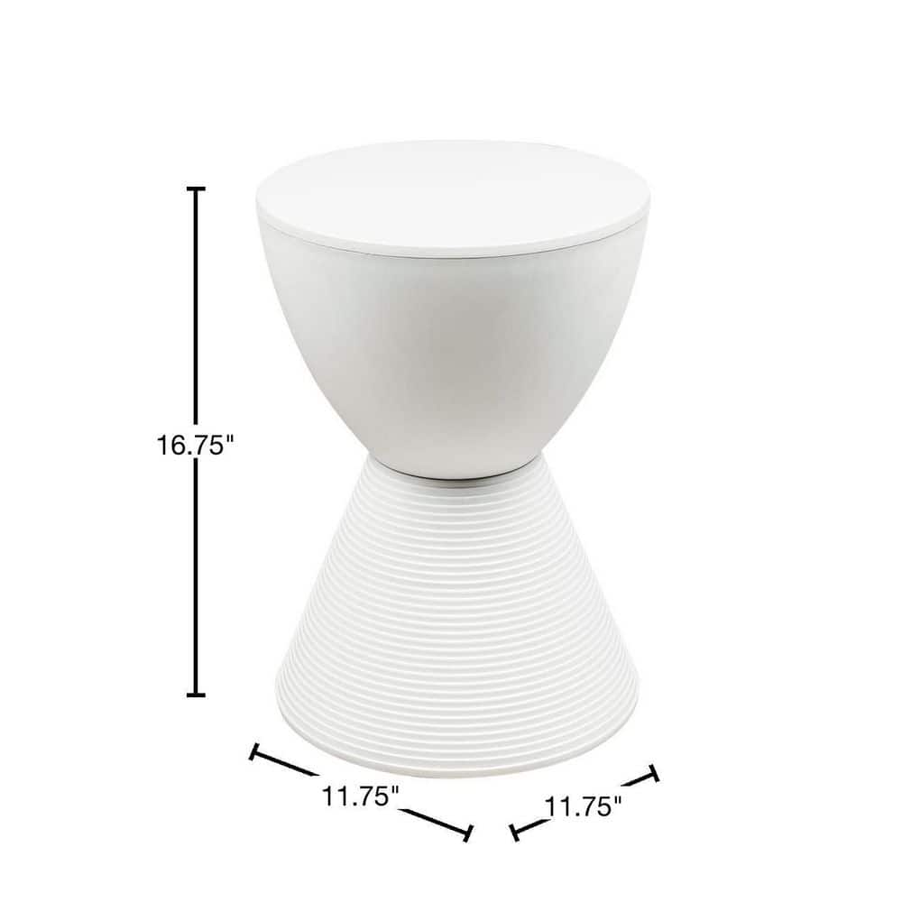 White Modern Round Polypropylene Side Table
