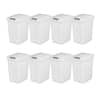 Sterilite sterilite 10438004 7.5 gallon slim profile touchtop wastebasket  with titanium latch, fits 8 gal trash can bags, locks in garb