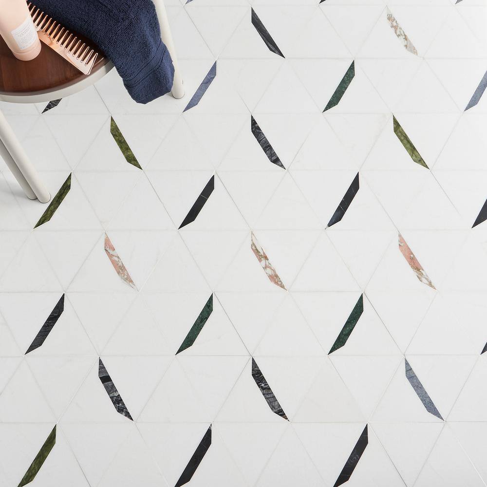 Santana Gray Polished Marble Mosaic Bathroom Tile